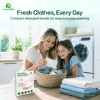 GreenWhirl UltraClean Laundry Detergent Smart Sheets – Berry Fresh Scent | 50 Loads, Plant-Based & Zero Waste