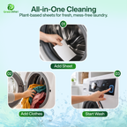 GreenWhirl UltraClean Laundry Detergent Smart Sheets – Pure Linen Scent | 50 Loads, Plant-Based & Zero Waste
